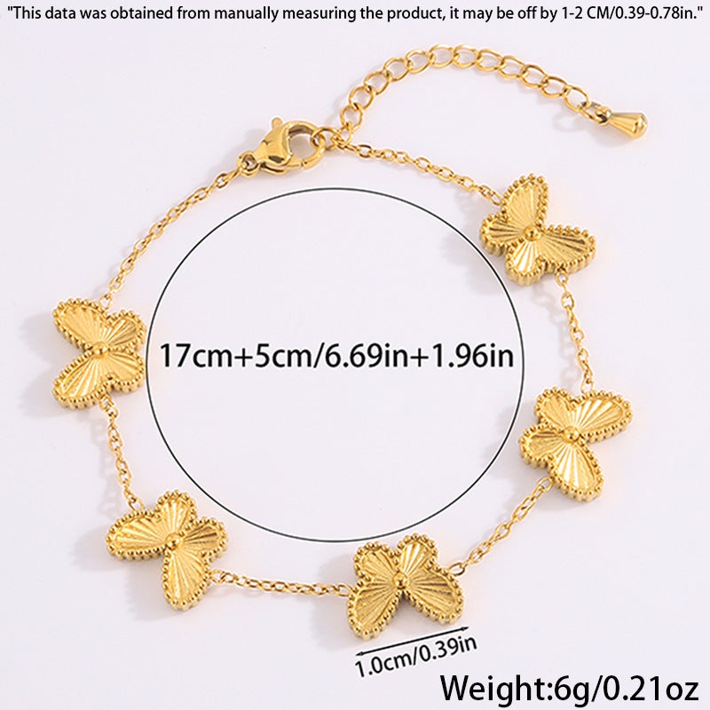 Titanium Steel Bracelet Fashion Jewelry Accessible Luxury High-End Butterfly Elegant Versatile Women'S Stainless Steel Hand Jewelry Bracelet - Image 1